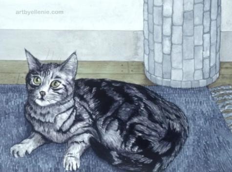 Black and grey tabby artwork